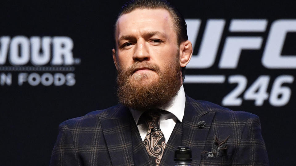 Conor McGregor, pictured here during his press conference ahead of UFC 246.