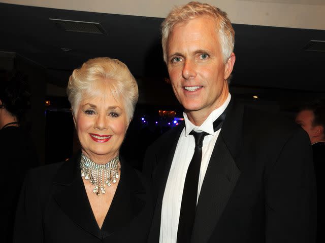 <p>Dave M. Benett/Getty</p> Shirley Jones and Patrick Cassidy attend The Laurence Olivier Awards in 2010