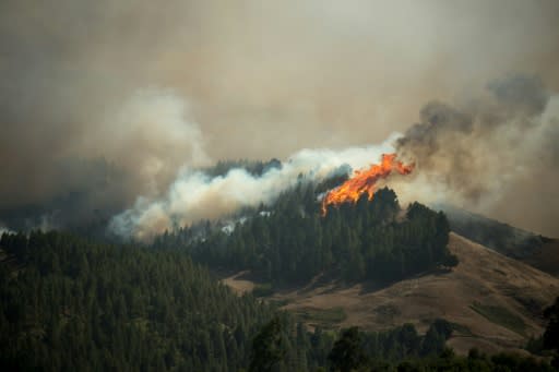 The blaze, the third in 10 days in the mountainous centre of the island, has forced the evacuation of several villages with a combined population of 9,000
