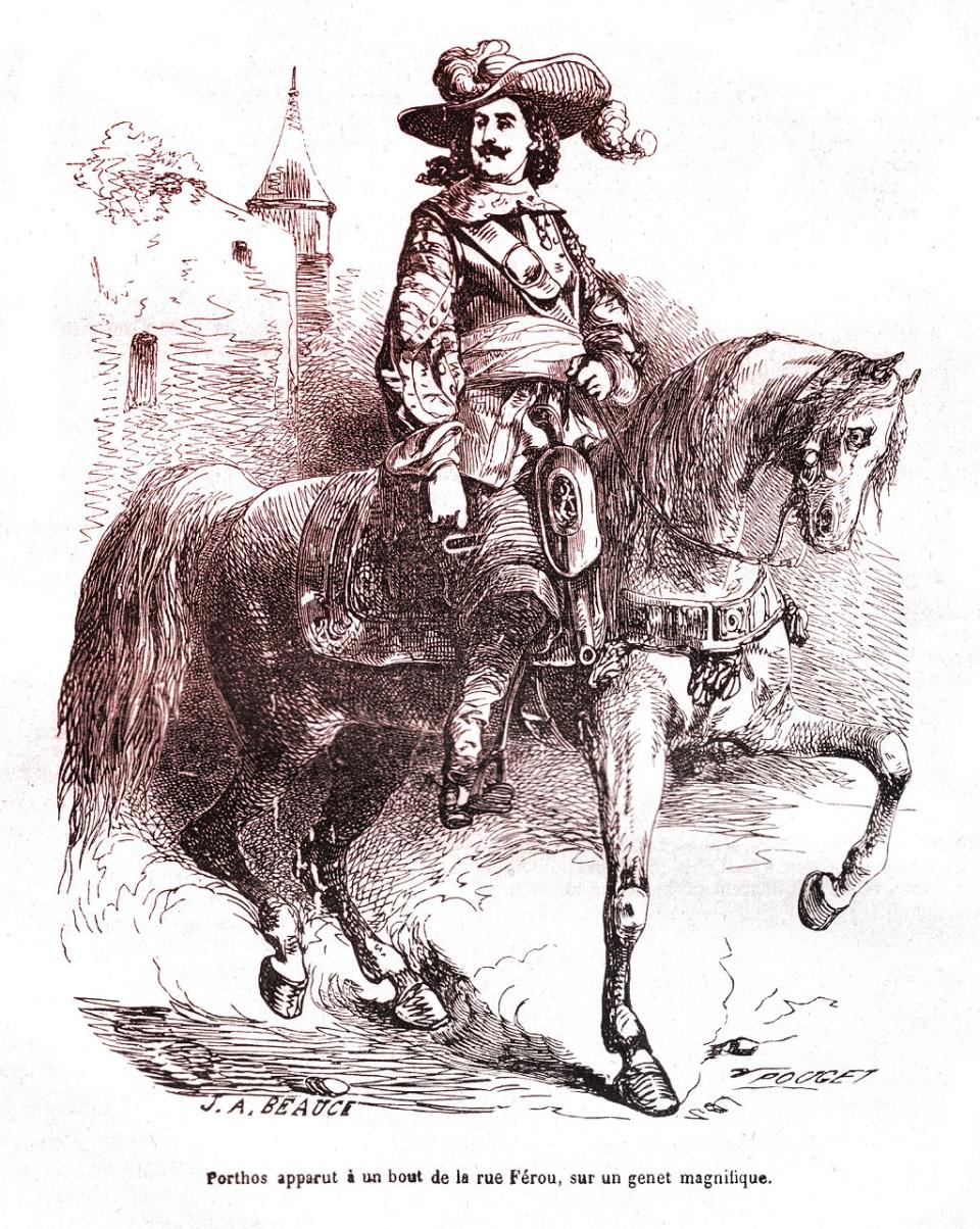 Porthos, gravado del siglo XIX.