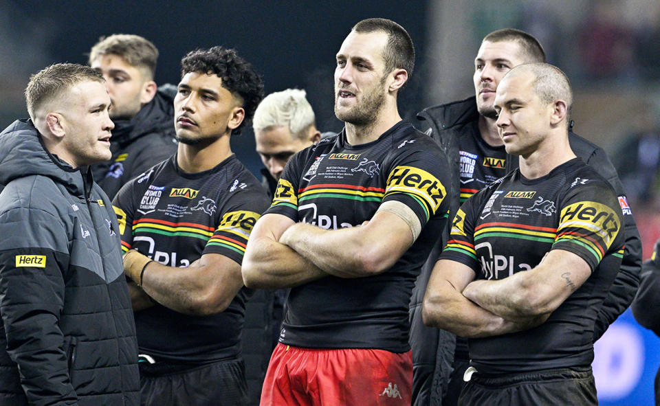 Penrith Panthers players, pictured here after the World Club Challenge. 