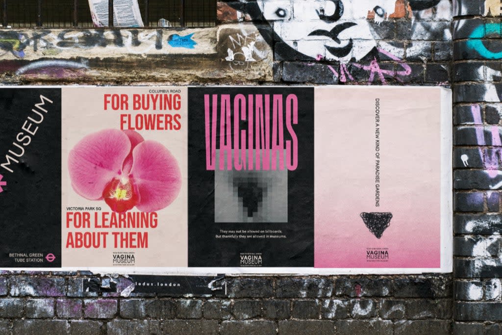Open for business: Posters from the exhibition ‘Neighbours’ to advertise the reopening of The Vagina Museum (The Vagina Museum)