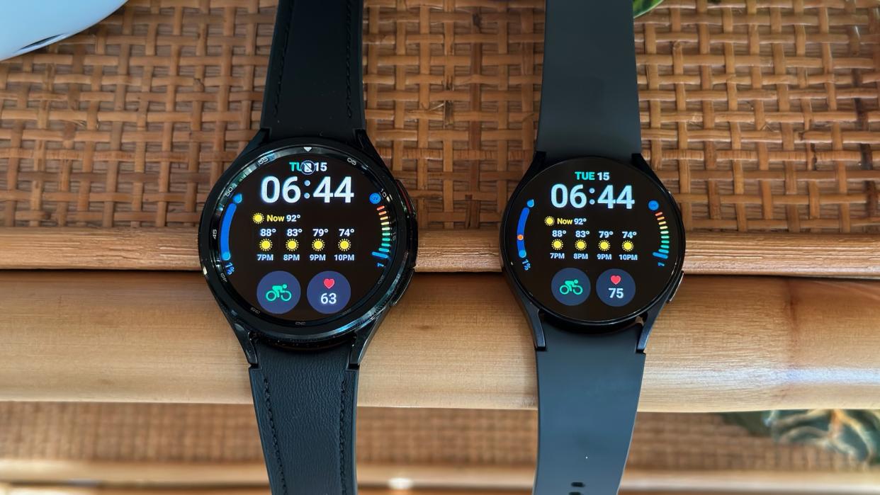 The Galaxy Watch 6 Classic and Galaxy Watch 6 side-by-side. 