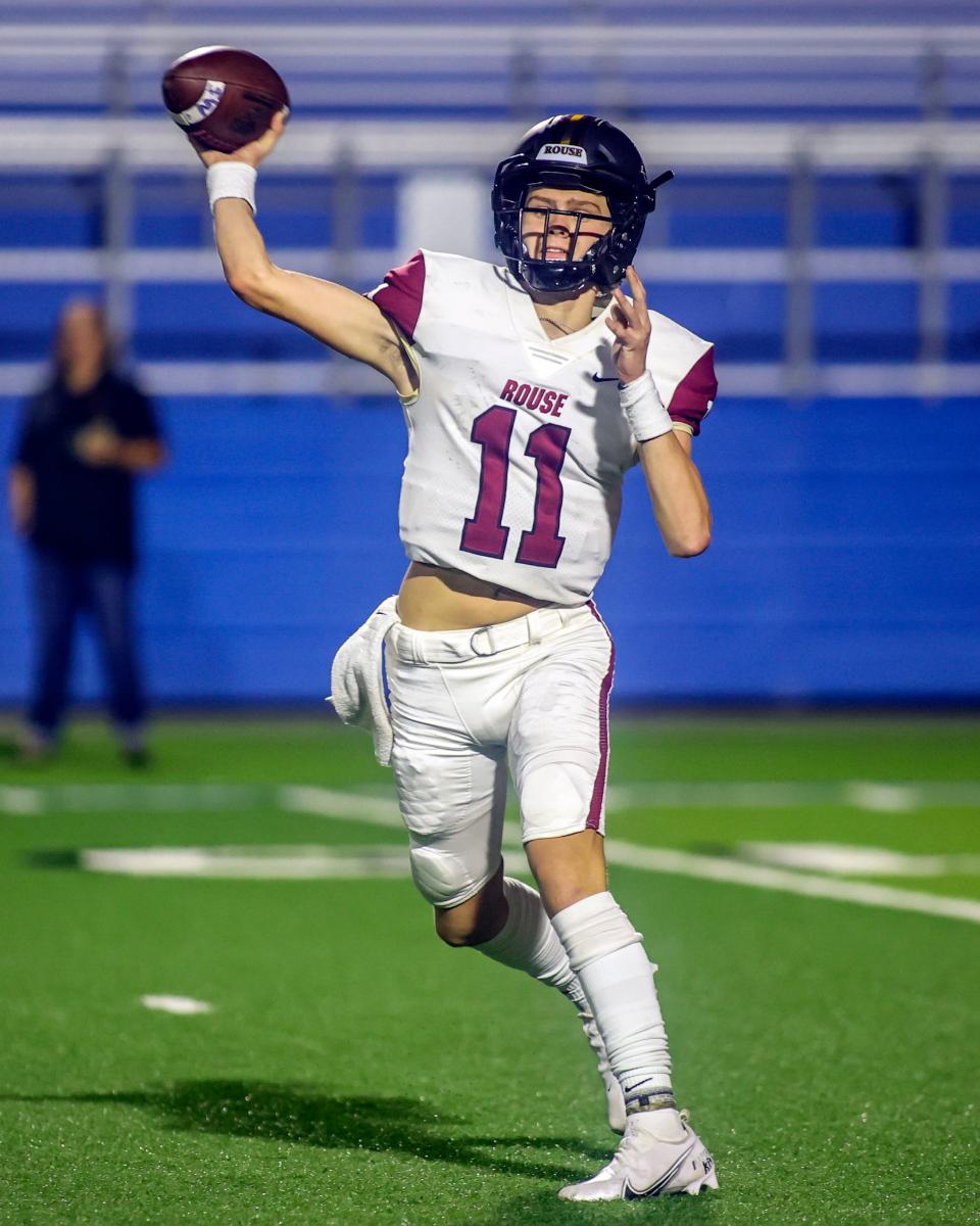 Rouse quarterback Mason Shorb is among area leaders in passing with 1,269 yards.