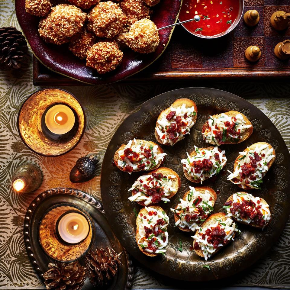 best canape recipes celeriac remoulade with chorizo