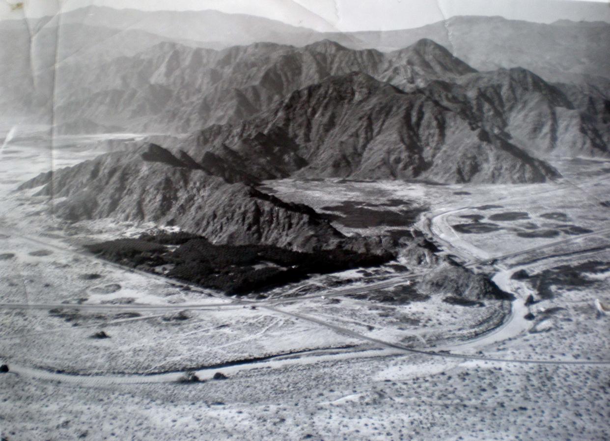 Aerial view of Point Happy, La Quinta and Indian Wells, circa 1960.