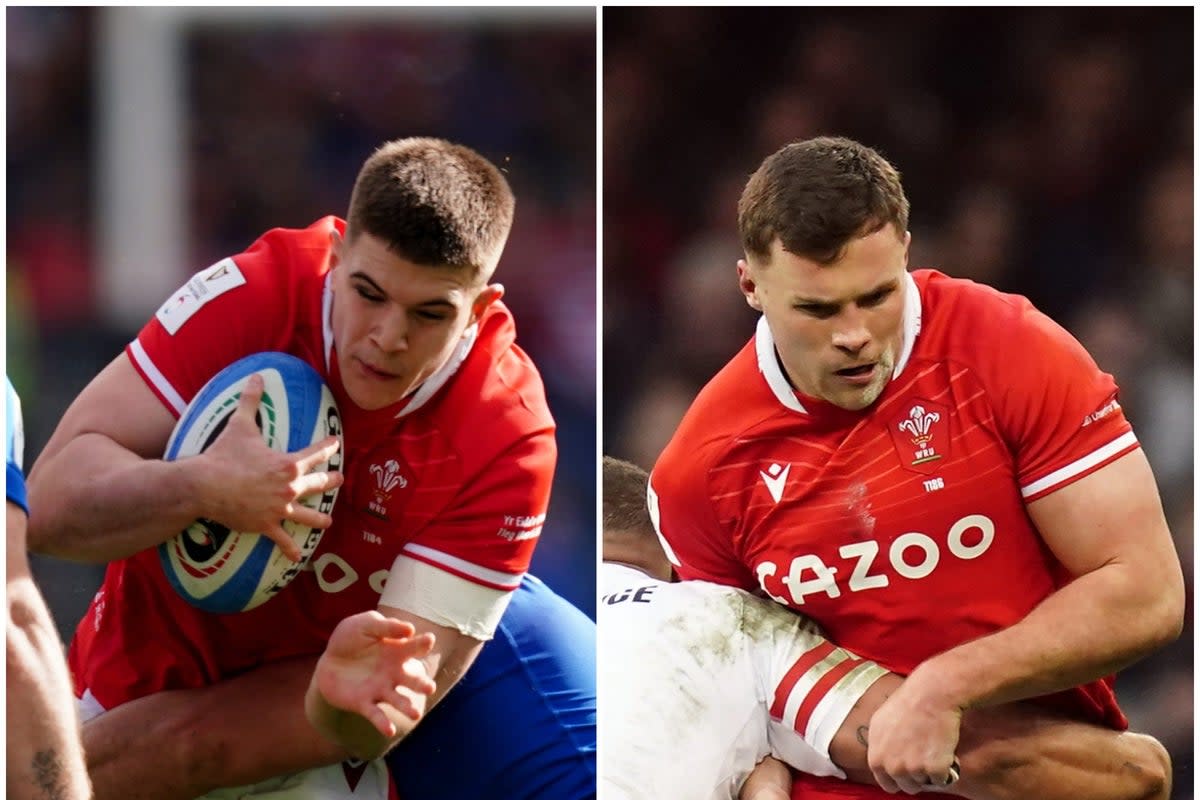 Joe Hawkins and Mason Grady in action for Wales (David Davies/PA).