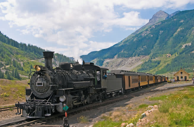 <p><strong>Where: </strong>Colorado</p>   <p>You’ll climb 3,000 feet and travel 130 years back in time onboard the , a circa-1882 coal-fired, steam-operated train (the locomotives date to the 1920s) that chugs its way at 18 miles per hour (fueled by six tons of coal and 10,000 gallons of water) through the steep mountain passes between and in southwest .</p>   <p><strong>Fun fact: </strong>The train is featured in the 1969 movie <em>Butch Cassidy and the Sundance Kid</em>, starring Paul Newman and Robert Redford.</p>