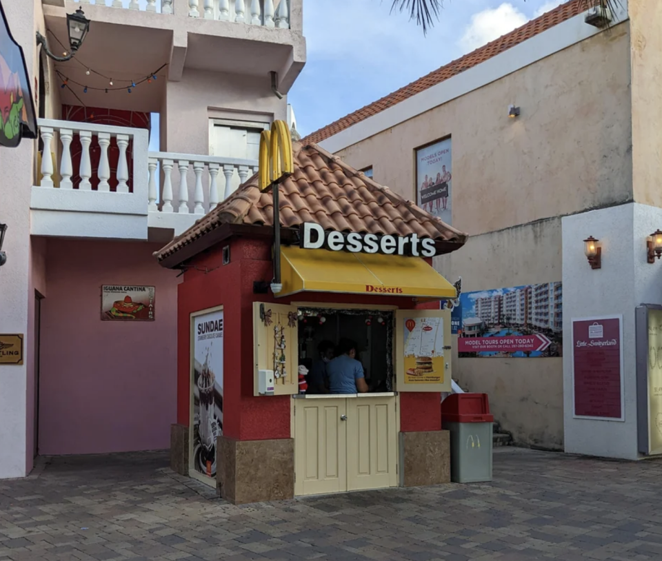 A McDonald's dessert stand