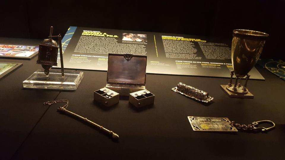 Included in the "Jews in Space" exhibit are religious artifacts that traveled into space with the first Jewish American astronaut, Jeffrey Hoffman. <cite>Kasandra Brabaw/Space.com</cite>