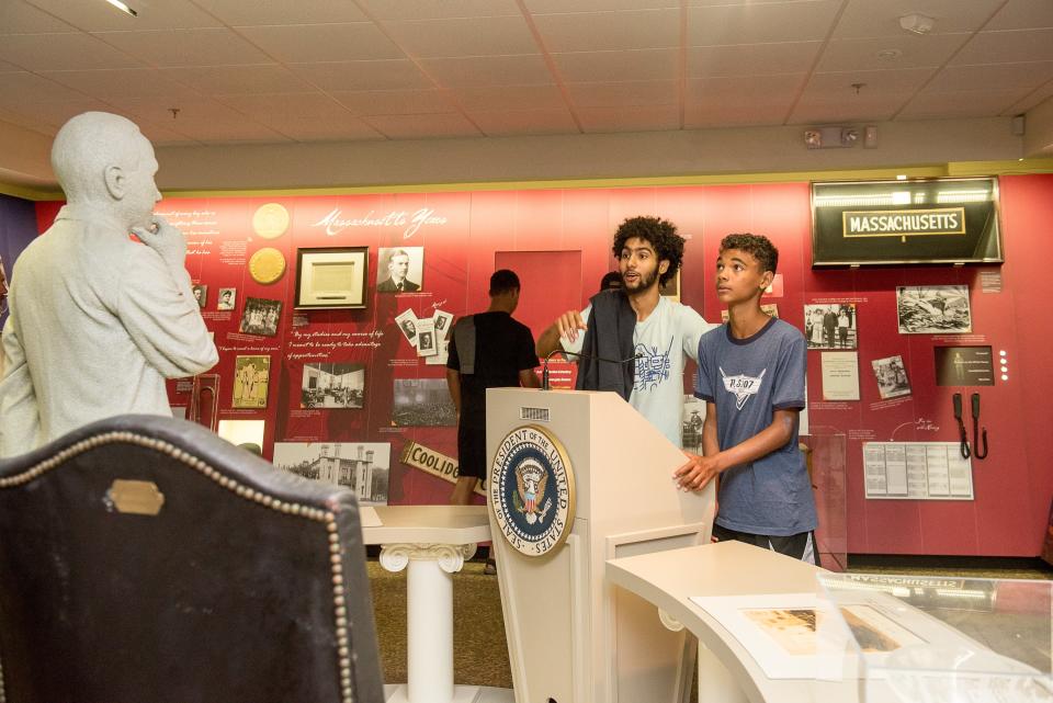 Inside the museum at the President Calvin Coolidge State Historic Site in Plymouth Notch.