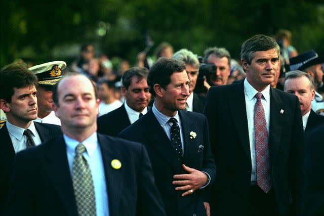 <p>Martin Keene - PA Images/PA Images via Getty Images</p> Prince Charles moments after the Australia Day incident on Jan. 26, 1994.