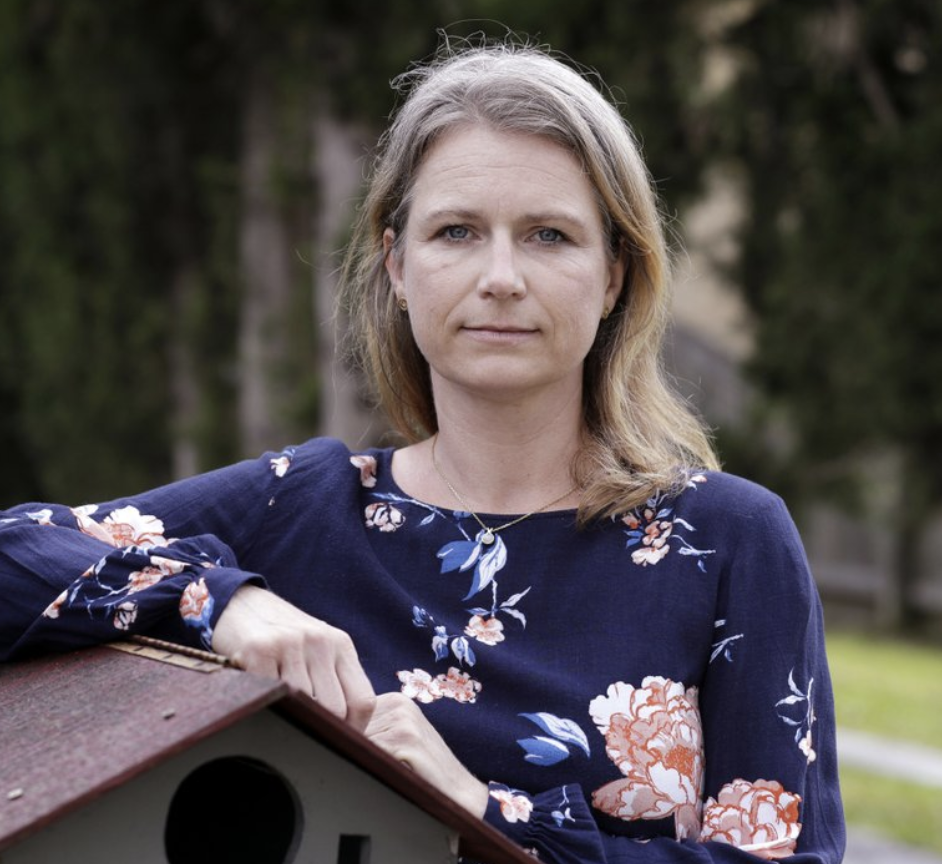 Astrid Magenau poses for a photo at her home in Sydney on Oct. 19. Source: AP