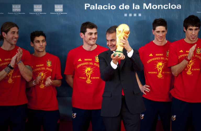 José Luis Rodríguez Zapatero, en la fiesta de España campeón de 2010