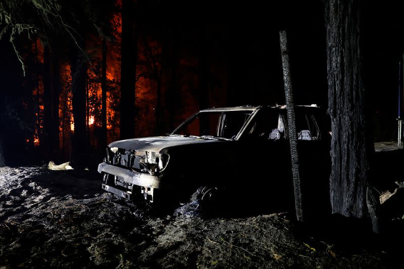 CZU Lightning Complex Fire rages in Boulder Creek