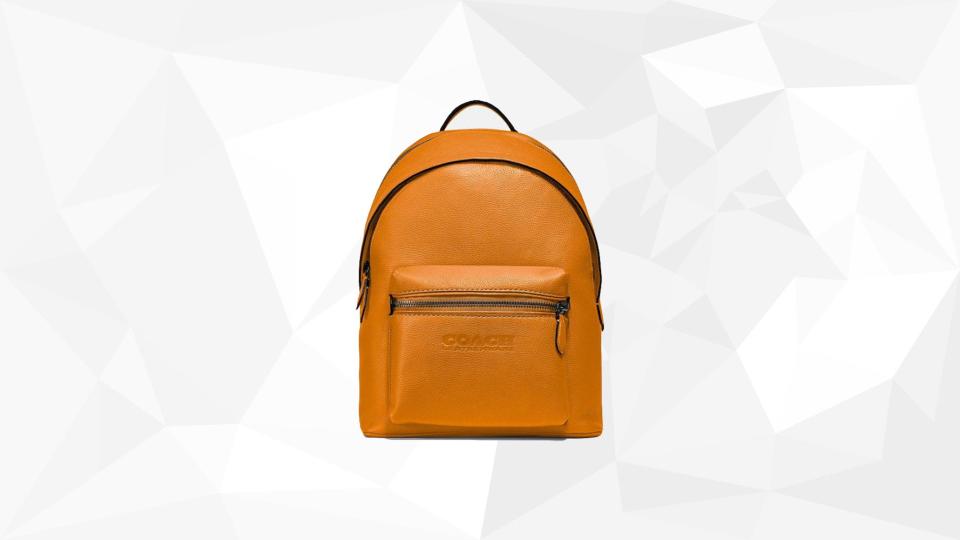 You can get a Coach leather backpack in this eye-popping butterscotch color for nearly $200 off.