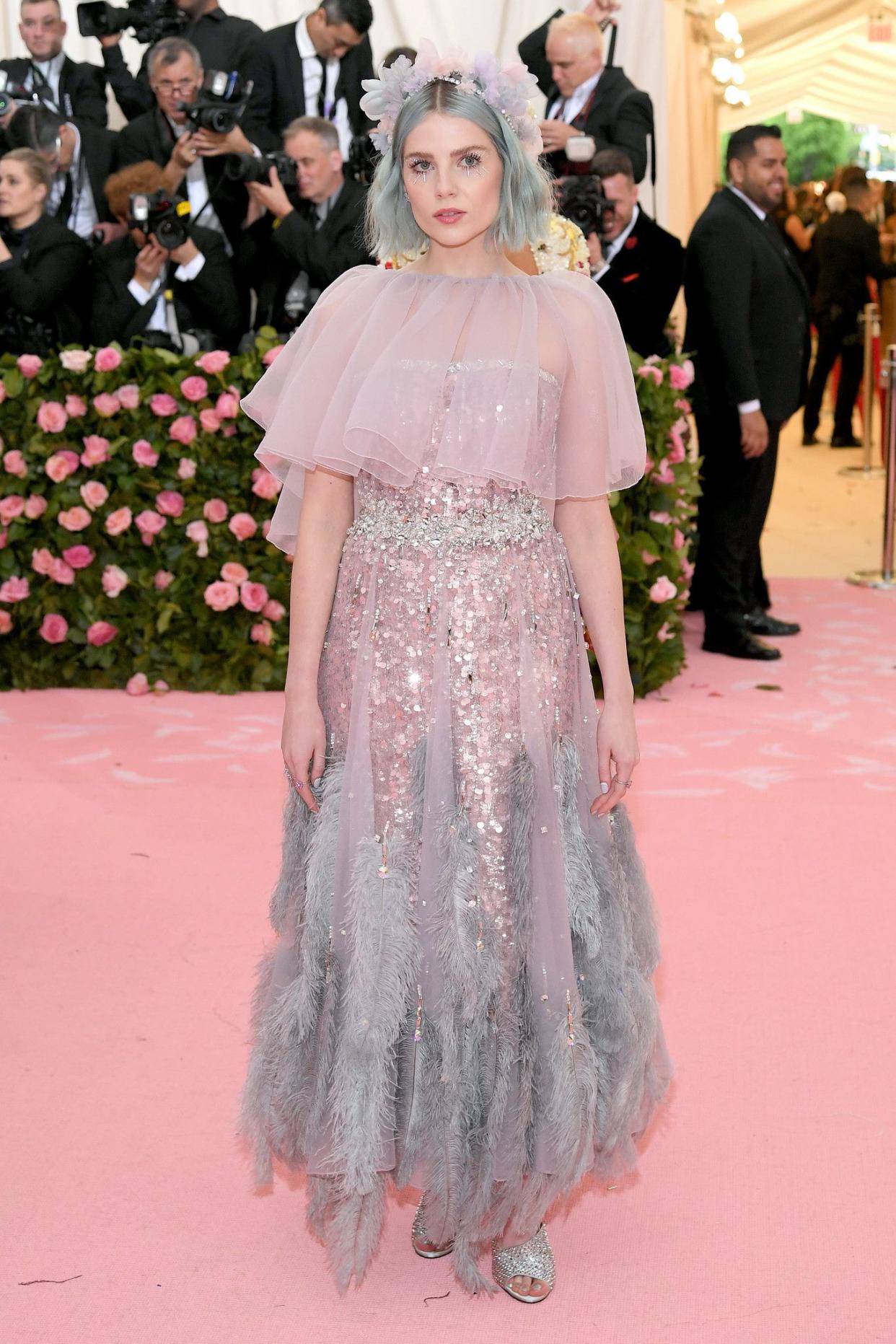 Lucy Boynton attends The 2019 Met Gala Celebrating Camp: Notes on Fashion at Metropolitan Museum of Art on May 06, 2019 in New York City.