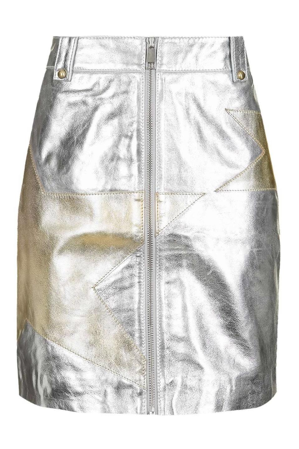 Star Metallic Zip Skirt