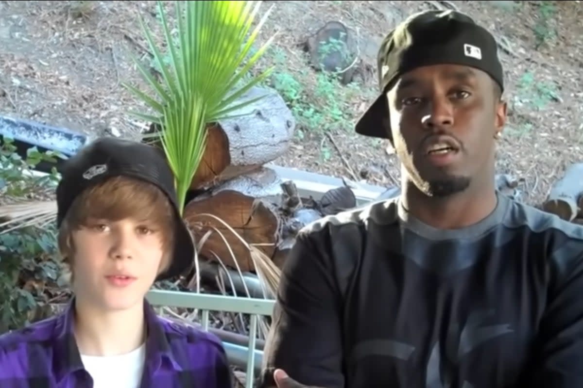 Justin Bieber (left) and Diddy in 2009 (Justin Bieber/YouTube)