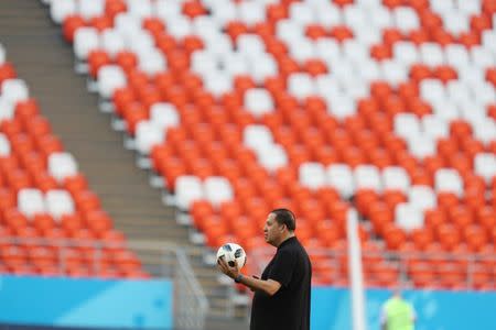 FILE PHOTO: Soccer Football - World Cup - Tunisia Training - Mordovia Arena, Saransk, Russia - June 27, 2018 Tunisia coach Nabil Maaloul during training REUTERS/Ricardo Moraes/File Photo/File Photo