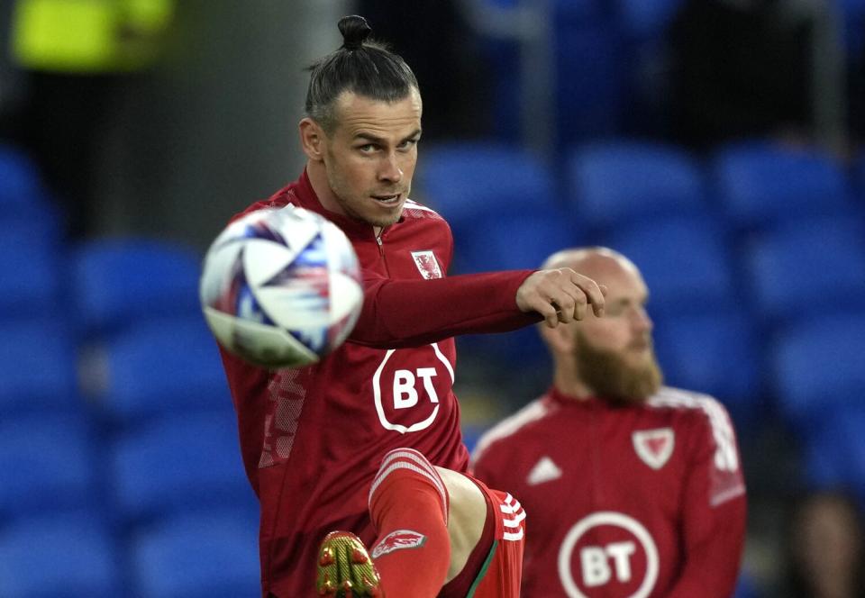 Gareth Bale of Wales warms up before a match against Poland in September.