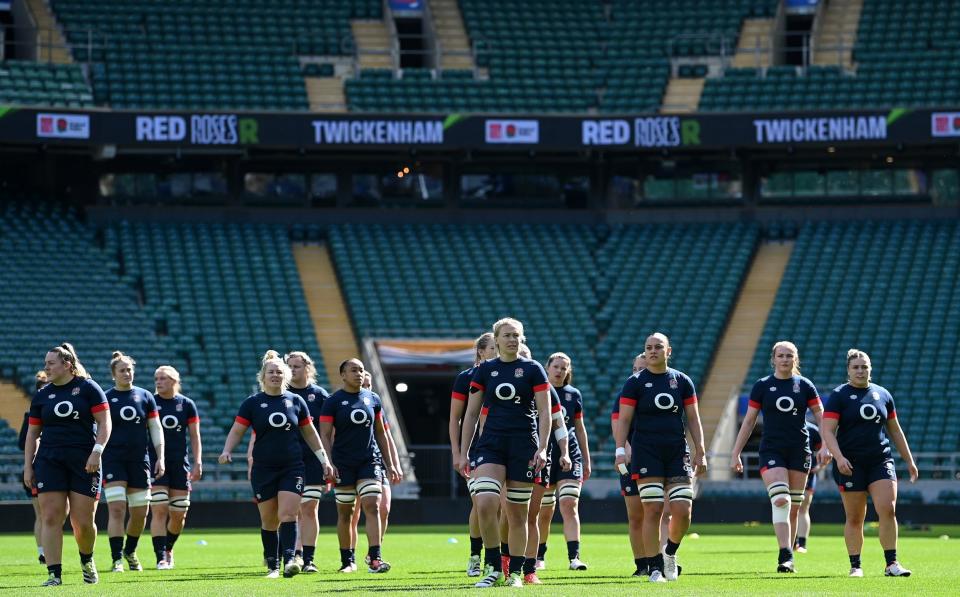 England train at Twickenham ahead of today's match