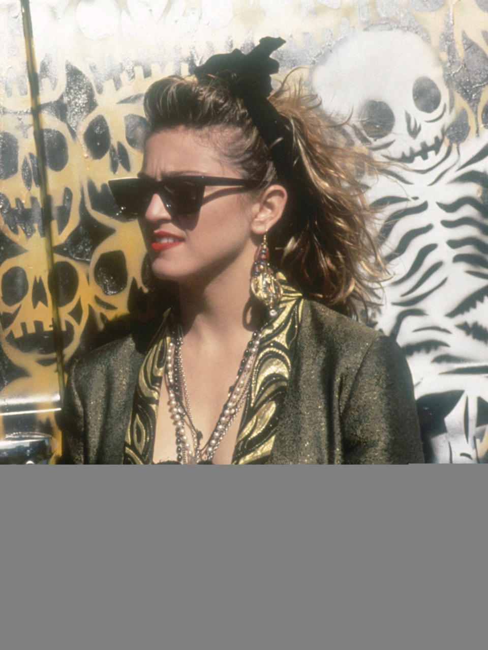 American actress, singer, songwriter Madonna on the set of Desperately Seeking Susan directed by Susan Seidelman.