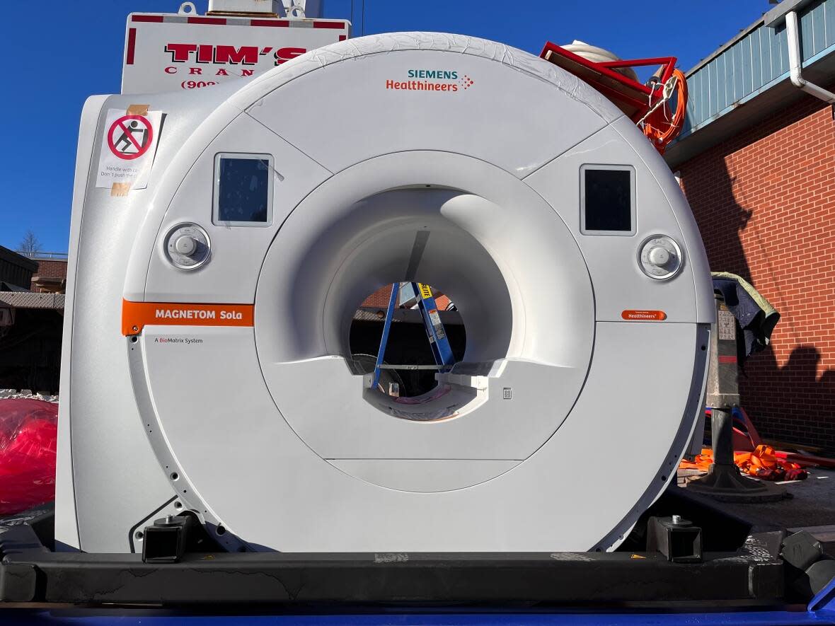 The Atlantic Veterinary College's new MRI machine was made in Germany, flown to Chicago, then carefully transported to P.E.I.  (Jessica Doria-Brown/CBC  - image credit)