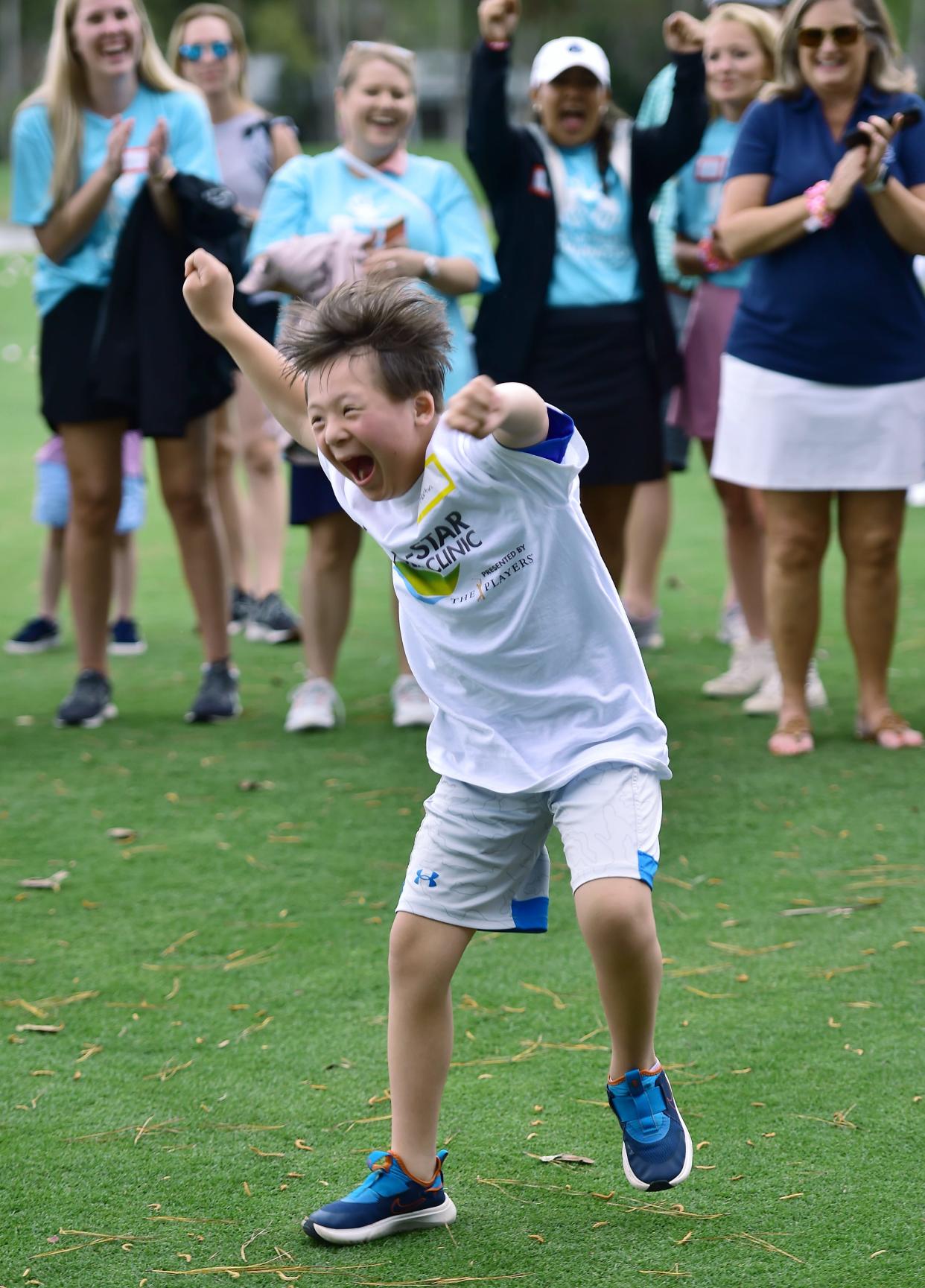 Embrace life like 11-year-old Jackson Martin, who showed off his dance moves at the end of the All-Star Kids golf clinic in March.