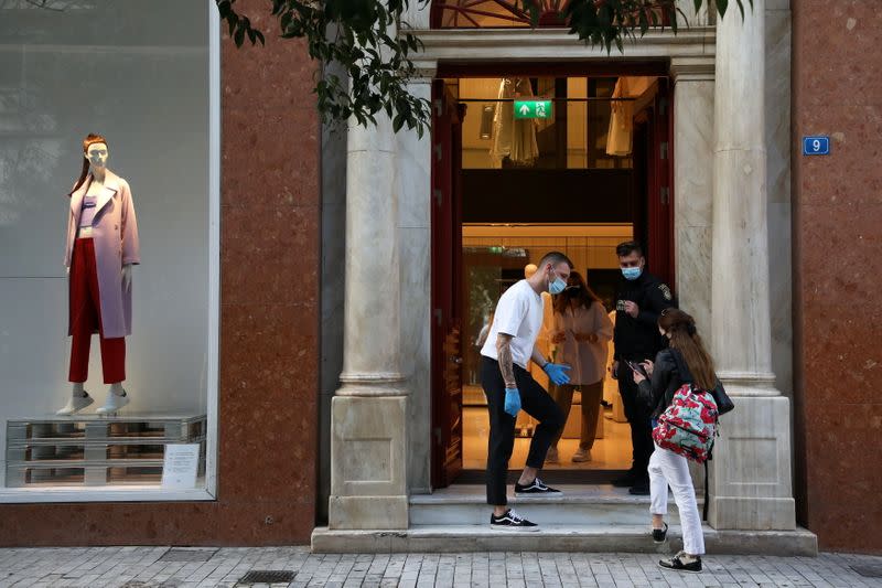 Shops reopen amid the coronavirus disease (COVID-19) pandemic, in Athens