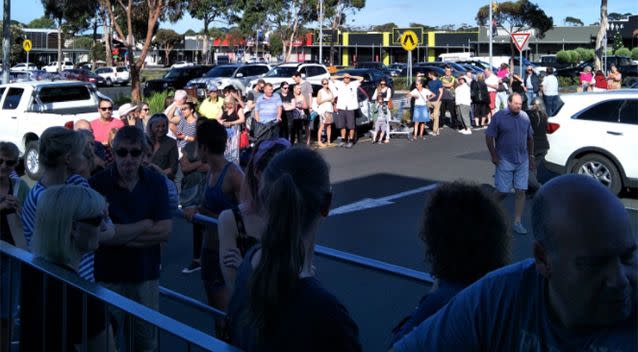 The line at an Aldi store in Sydney. Source: Twitter