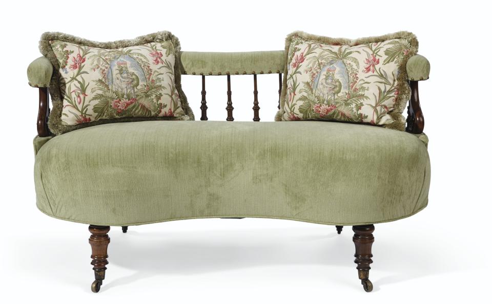 A 19th-century Victorian rosewood settee