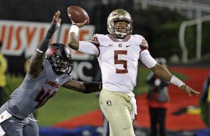 Jameis Winston threw three INTs on Thursday. (AP) 