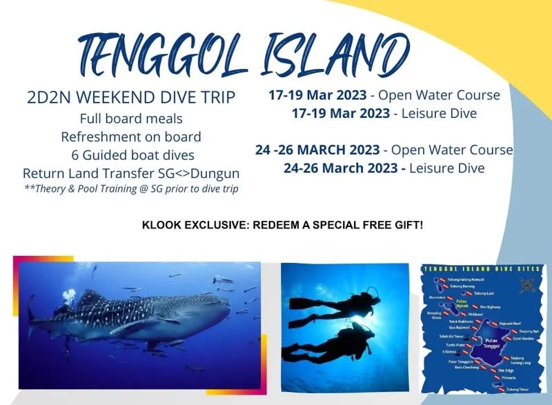 3D2N Tenggol Island Dive Trip from Singapore. (Photo: Klook SG)