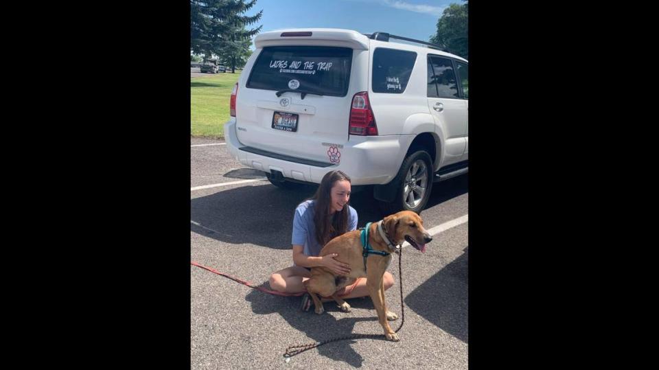 Ava Anderson and her dog, Roger, reunited after he was captured by Ladies and the Trap nearly two months after he went missing in the Boise Foothills.