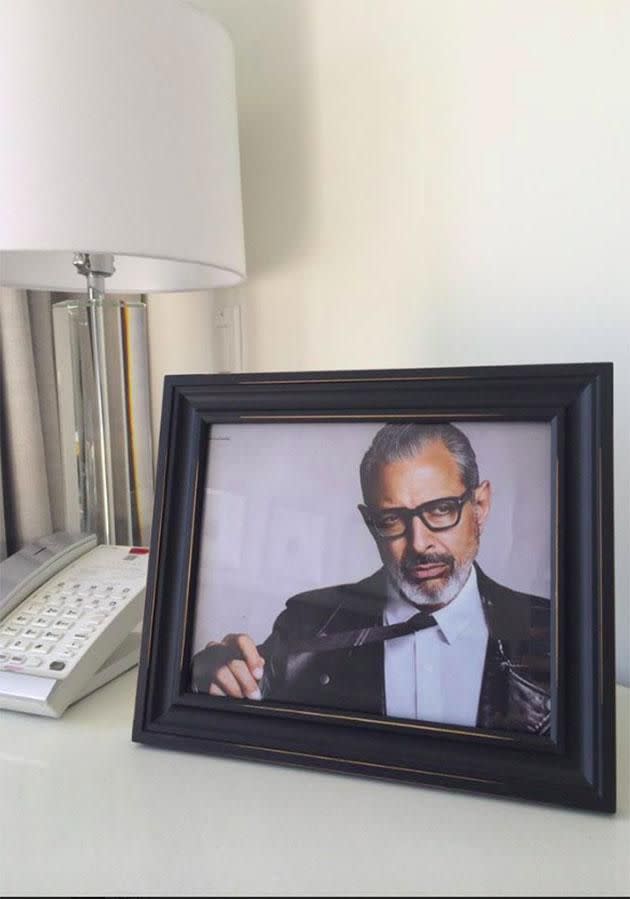 Jeff sat proudly on their bedside table. Photo: Facebook.