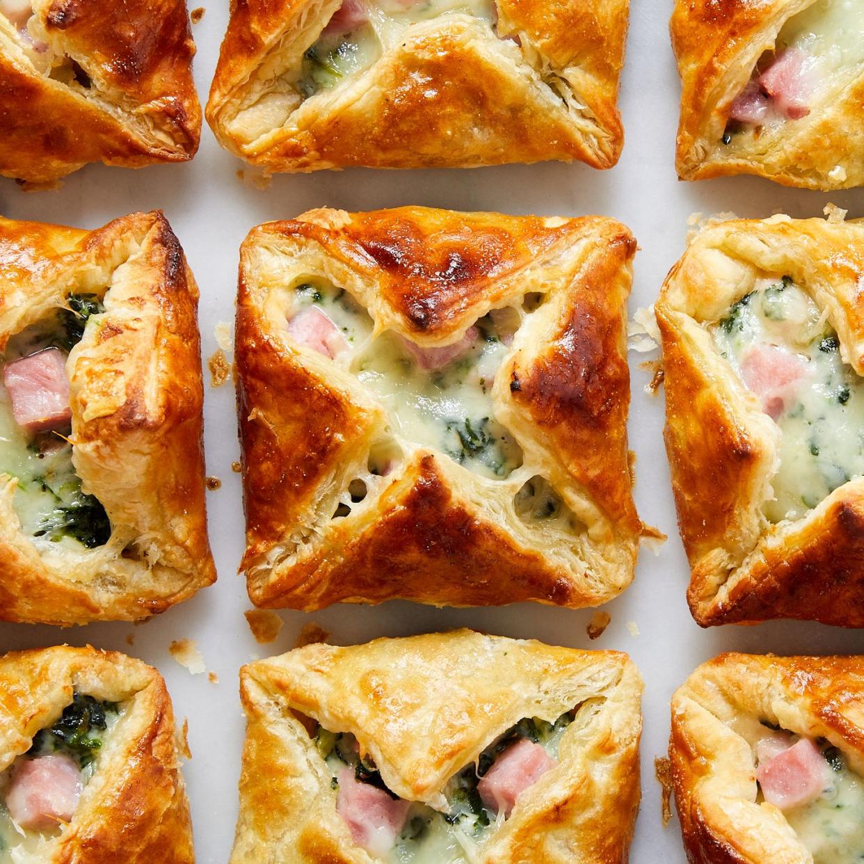 ham and cheese spinach puffs