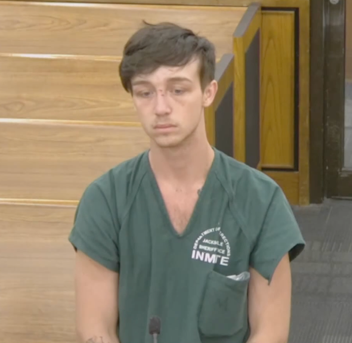 Ryan Christopher Nichols, 19, of St. Johns County attends his first court appearance May 4, 2023, in the death of a man two days earlier on West Ashley Street in downtown Jacksonville. Two of his friends are co-defendants. All have since pleaded guilty in their roles, but Nichols was the triggerman.