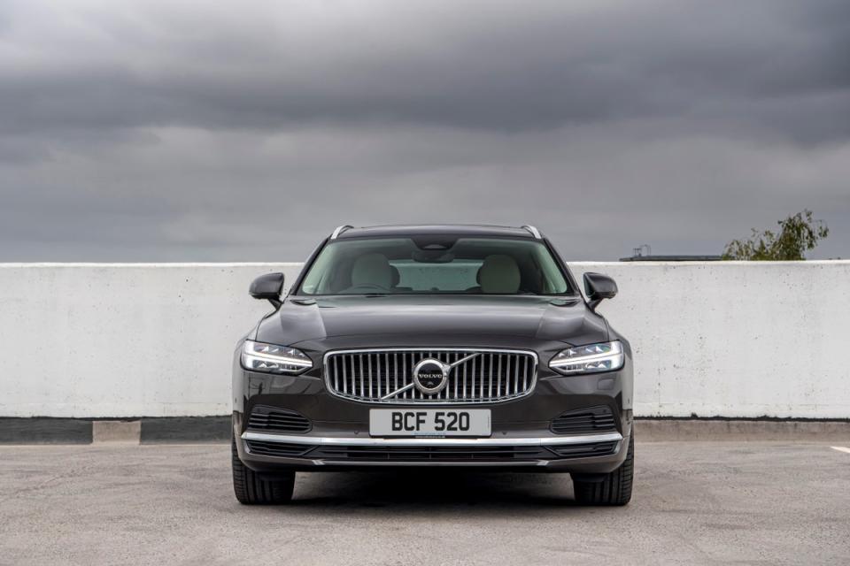 The grille has the famous Volvo insignia but is more highly styled than its shovel-nosed predecessors (Volvo)
