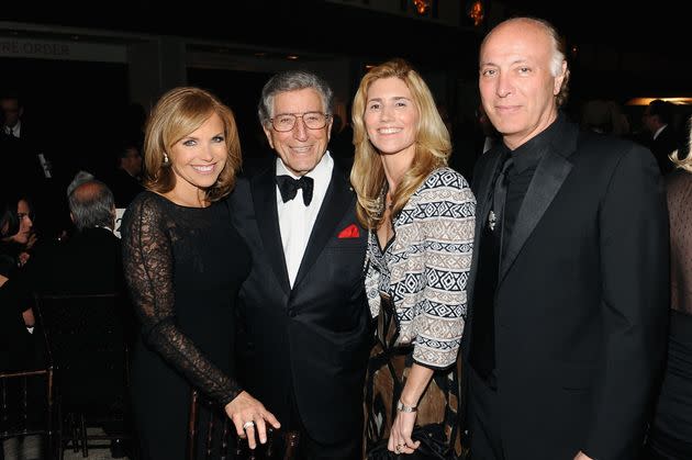 Katie Couric, Tony Bennett, Susan Benedetto and Danny Bennett attend the 40th Chaplin Award Gala on April 22, 2013, in New York City.
