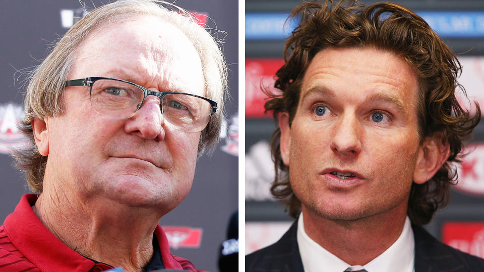 Essendon legend Kevin Sheedy wants to AFL to apologise to the Bombers over their handling of the club's memorable anti-doping saga, which ultimately lead to James Hird losing his job as coach. Pictures: Getty Images