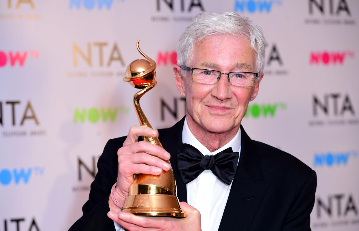 Paul O'Grady in the Press Room at the National Television Awards 2018 held at the O2 Arena, London. (Photo by Ian West/PA Images via Getty Images)