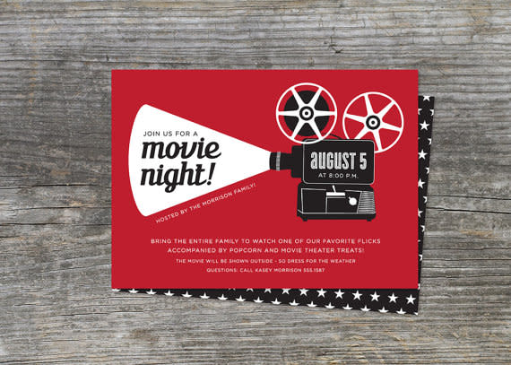 Retro Movie Invites