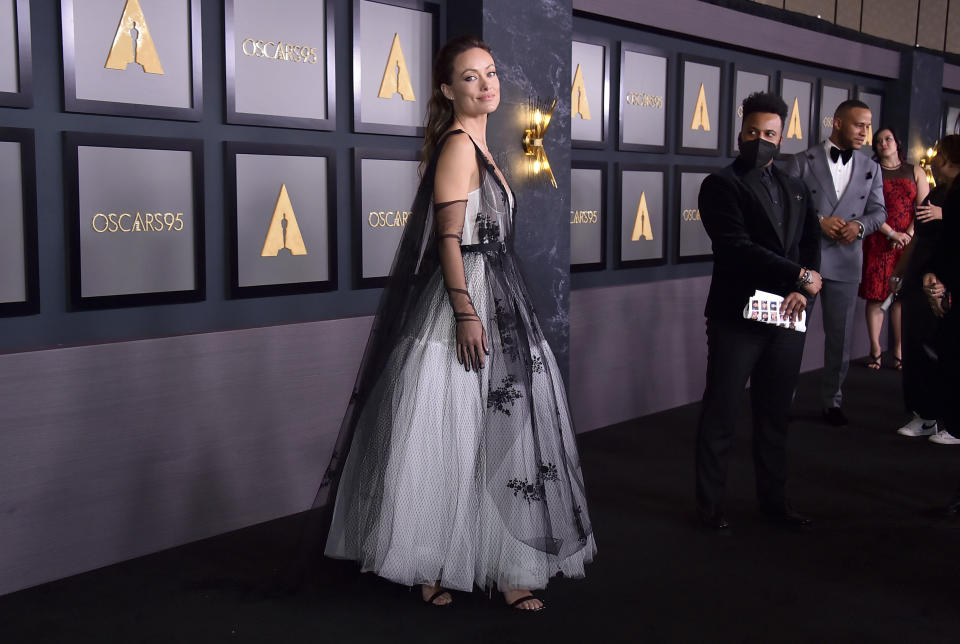 Olivia Wilde arrives at the Governors Awards on Saturday, Nov. 19, 2022, at Fairmont Century Plaza in Los Angeles. (Photo by Jordan Strauss/Invision/AP)