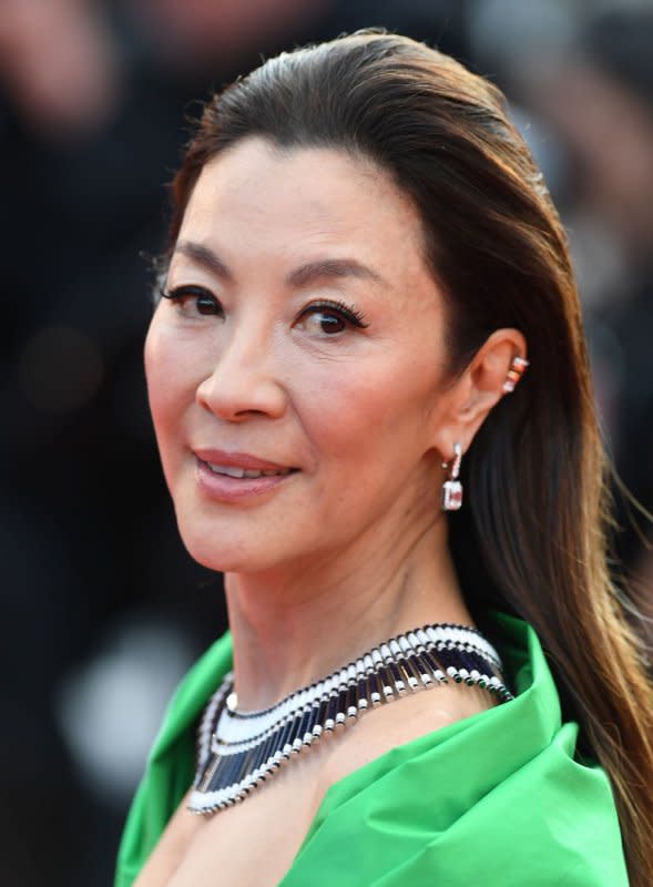 Michelle Yeoh played Guanyin on "American Born Chinese." File Photo by Rune Hellestad/UPI