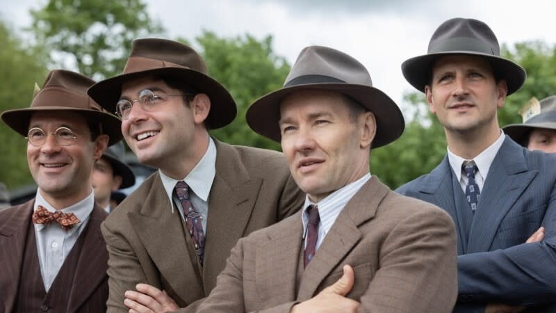 Chris Diamantopoulos, James Wolk and Joel Edgerton in The Boys in the Boat