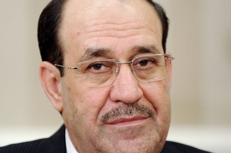 Iraqi Prime Minister Nouri Al-Maliki looks on during a meeting with President Barack Obama in the Oval Office at the White House on November 1, 2013, in Washington, D.C. On April 22, 2006, Iraq's Parliament ratified the selection of Maliki as prime minister, ending a four-month political deadlock. File Photo by Olivier Douliery/UPI