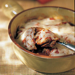 Baked Eggplant with Mushroom-and-Tomato Sauce