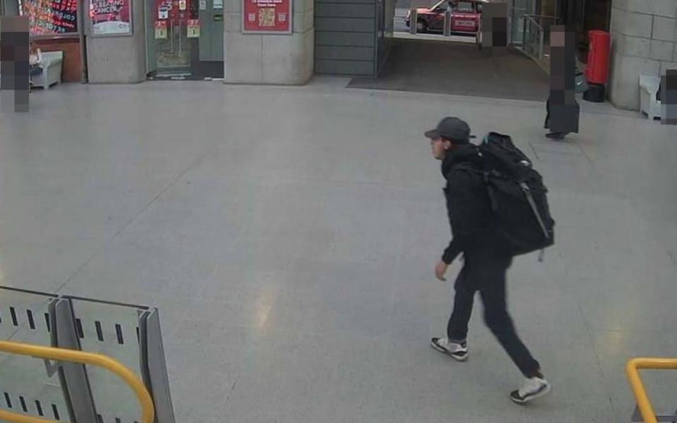 Salman Abedi at Victoria Station, making his way to the Manchester Arena - GMP