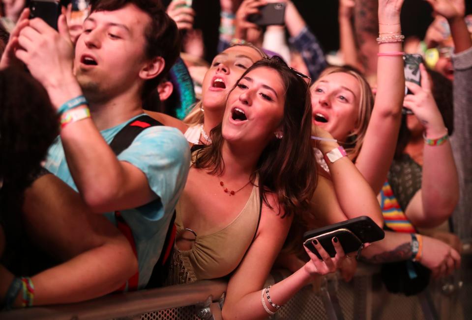 Fans take in the Glass Animals performs at the Firefly Music Festival, Saturday, Sept. 25, 2021 in Dover.